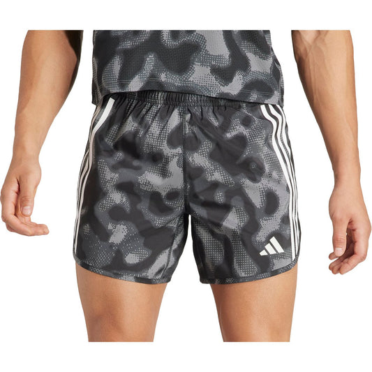 adidas Own The Run 3 Stripes 5 Inch Mens Running Shorts - Grey