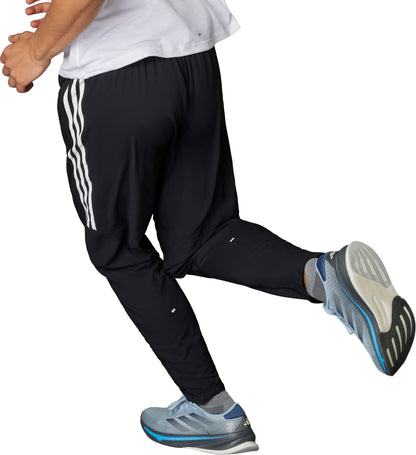 adidas Own The Run 3 Stripes Mens Running Pants - Black