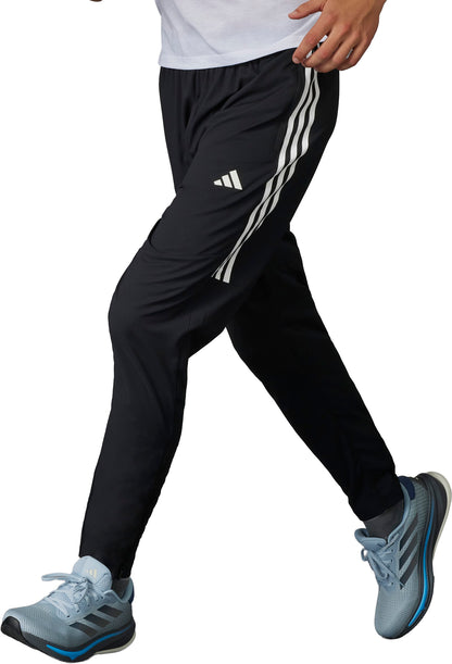 adidas Own The Run 3 Stripes Mens Running Pants - Black