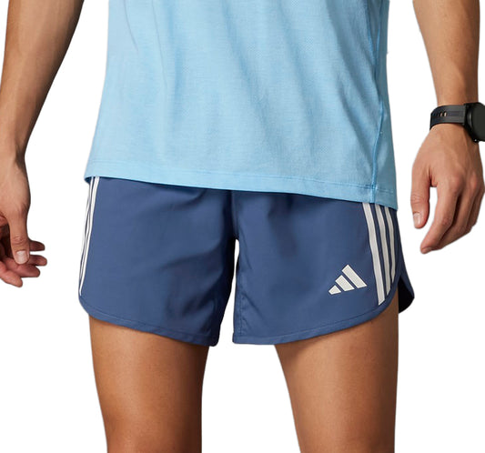 adidas Own The Run 3 Stripes 5 Inch Mens Running Shorts - Blue