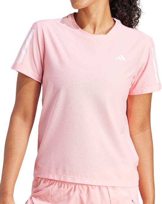 adidas Own The Run Base Short Sleeve Womens Running Top - Pink