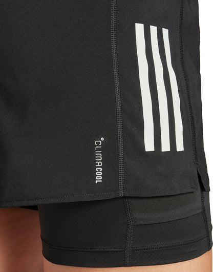 adidas Own The Run ClimaCool 2 In 1 Womens Running Shorts - Black