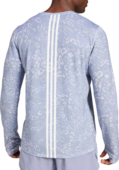 adidas Own The Run ClimaCool 3 Stripes Long Sleeve Mens Running Top - Grey