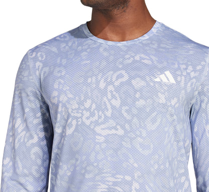 adidas Own The Run ClimaCool 3 Stripes Long Sleeve Mens Running Top - Grey