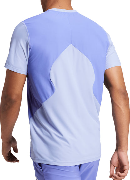 adidas Own The Run Colourblock Short Sleeve Mens Running Top - Blue