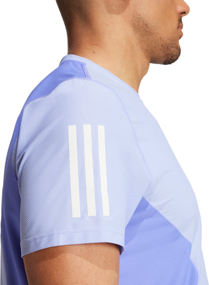 adidas Own The Run Colourblock Short Sleeve Mens Running Top - Blue