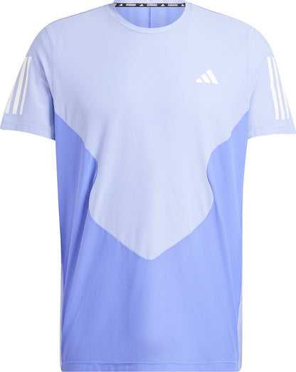 adidas Own The Run Colourblock Short Sleeve Mens Running Top - Blue
