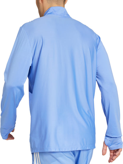adidas Own The Run Half Zip Long Sleeve Mens Running Top - Blue