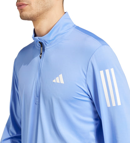 adidas Own The Run Half Zip Long Sleeve Mens Running Top - Blue