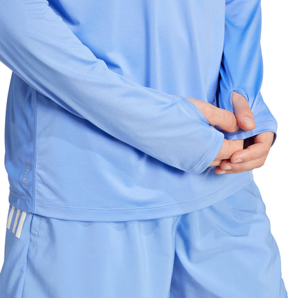 adidas Own The Run Half Zip Long Sleeve Mens Running Top - Blue