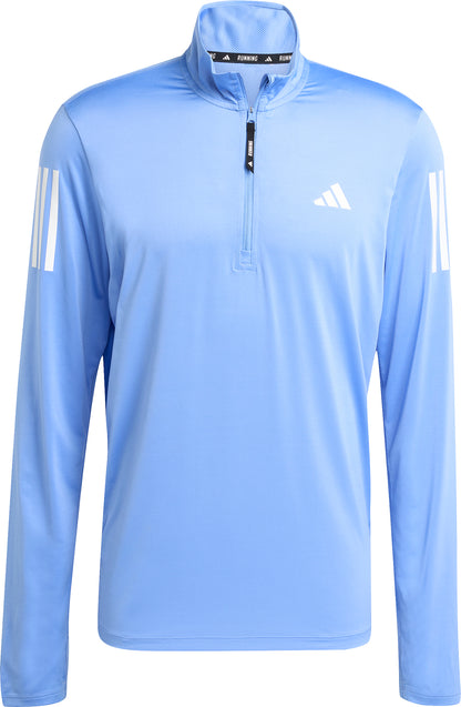 adidas Own The Run Half Zip Long Sleeve Mens Running Top - Blue