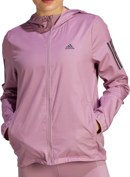 adidas Own The Run Hooded Windbreaker Womens Running Jacket - Pink