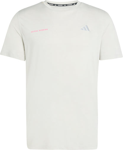 adidas Own The Run Melange Short Sleeve Mens Running Top - Grey