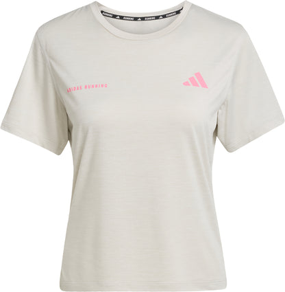 adidas Own The Run Melange Short Sleeve Womens Running Top - Grey