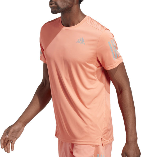 adidas Own The Run Short Sleeve Mens Running Top - Orange