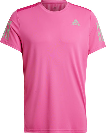 adidas Own The Run Short Sleeve Mens Running Top - Pink