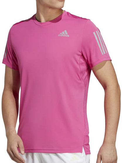 adidas Own The Run Short Sleeve Mens Running Top - Pink