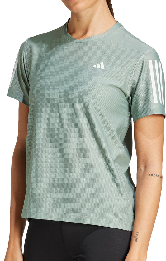 adidas Own The Run Short Sleeve Womens Running Top - Green