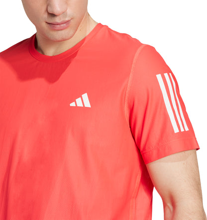 adidas Own The Run Short Sleeve Mens Running Top - Red