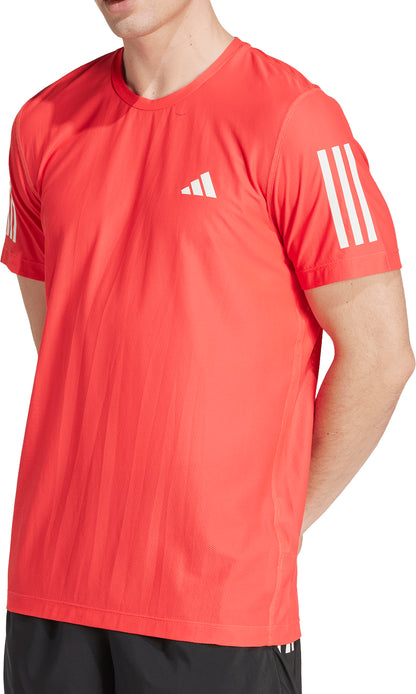 adidas Own The Run Short Sleeve Mens Running Top - Red