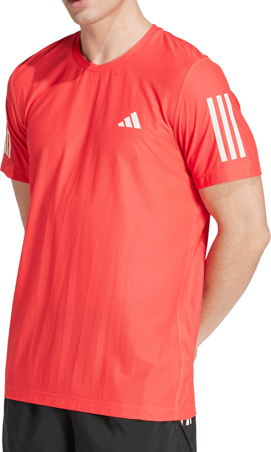 adidas Own The Run Short Sleeve Mens Running Top - Red