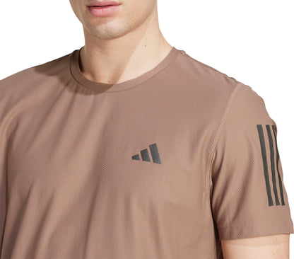 adidas Own The Run Short Sleeve Mens Running Top - Brown
