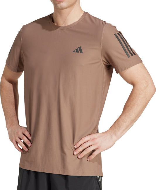 adidas Own The Run Short Sleeve Mens Running Top - Brown