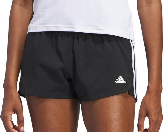 adidas Pacer 3 Stripes Woven Womens Training Shorts - Black