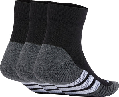 adidas Performance ClimaCool (3 Pack) Cushioned Quarter Socks - Black