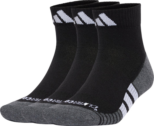 adidas Performance ClimaCool (3 Pack) Cushioned Quarter Socks - Black