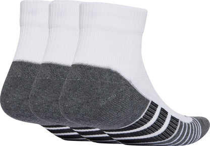 adidas Performance ClimaCool (3 Pack) Cushioned Quarter Socks - White