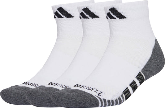 adidas Performance ClimaCool (3 Pack) Cushioned Quarter Socks - White