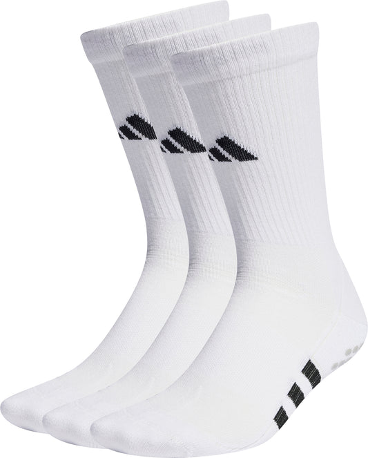 adidas Performance Cushioned (3 Pack) Crew Grip Training Socks - White