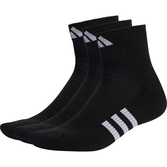 adidas Performance Cushioned (3 Pack) Mid Cut Socks - Black