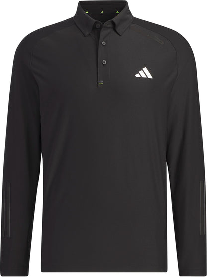 adidas Stretch Polo Long Sleeve Mens Golf Top - Black