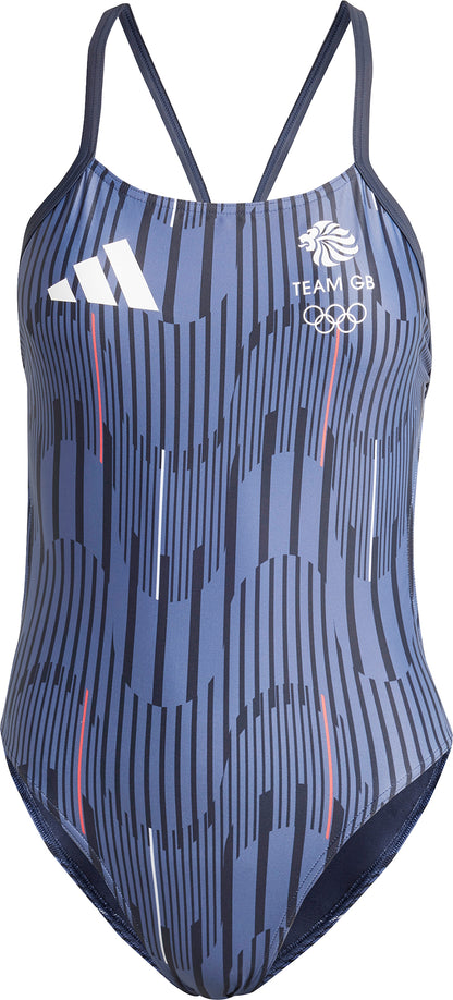adidas Team GB Racerback Womens Swimsuit - Blue