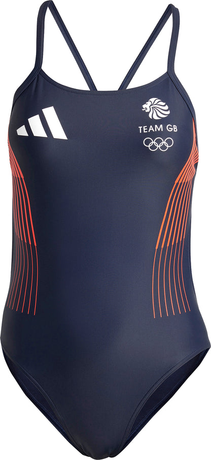 adidas Team GB Racerback Womens Swimsuit - Blue