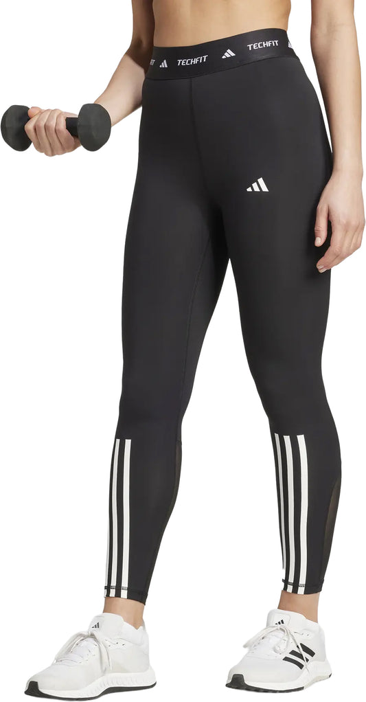 adidas Tech-Fit 3 Stripes Womens 7/8 Training Tights - Black