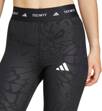 adidas Tech-Fit Printed Womens 7/8 Training Tights - Black