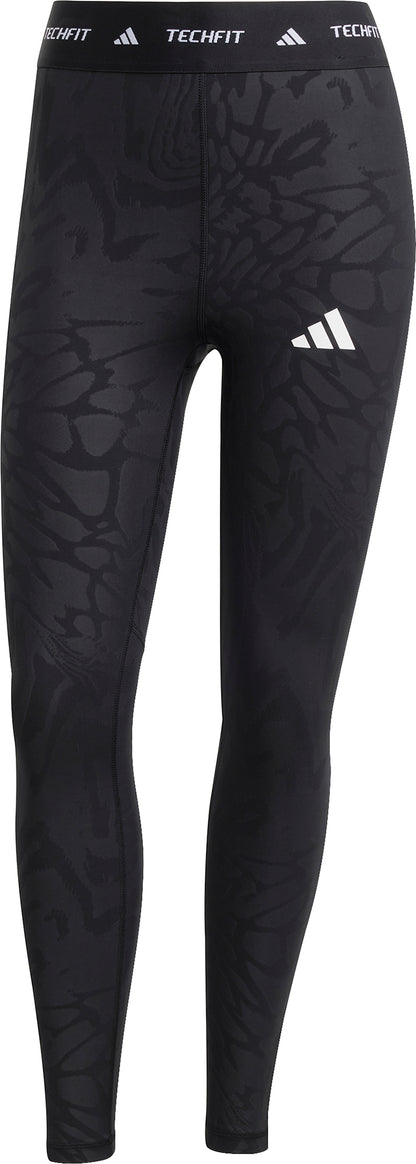 adidas Tech-Fit Printed Womens 7/8 Training Tights - Black