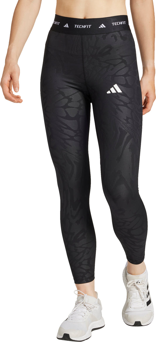 adidas Tech-Fit Printed Womens 7/8 Training Tights - Black