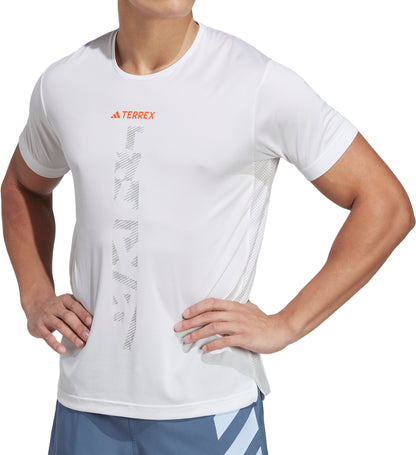 adidas Terrex Agravic Short Sleeve Mens Running Top - White