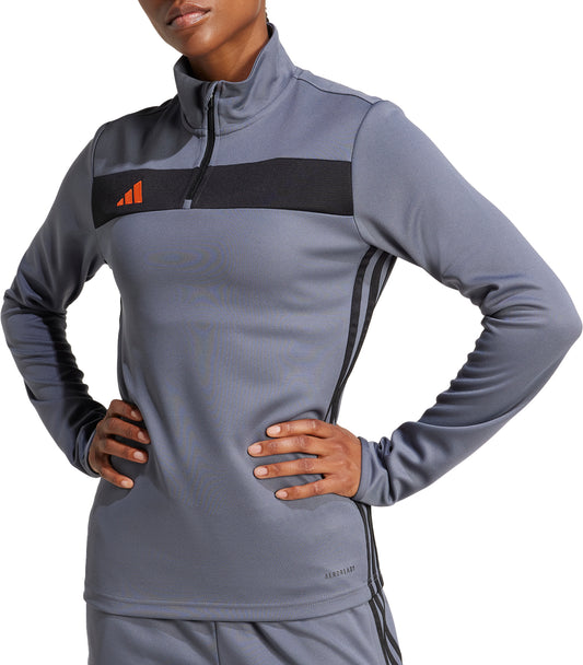 adidas Tiro 25 Essentials Half Zip Long Sleeve Womens Training Top - Grey