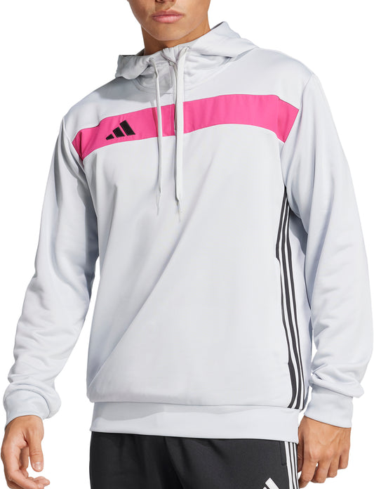 adidas Tiro 25 Essentials Half Zip Hooded Long Sleeve Mens Training Top - Grey