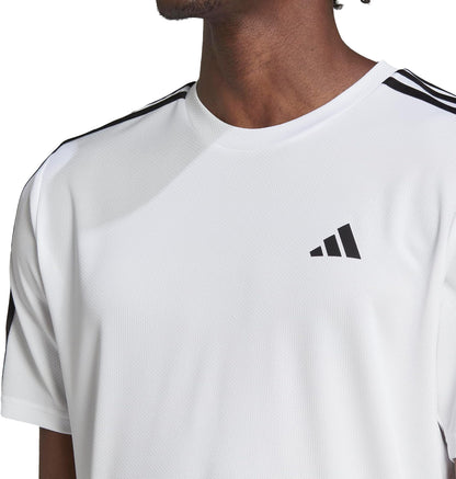 adidas Train Essentials 3 Stripes Short Sleeve Mens Training Top - White
