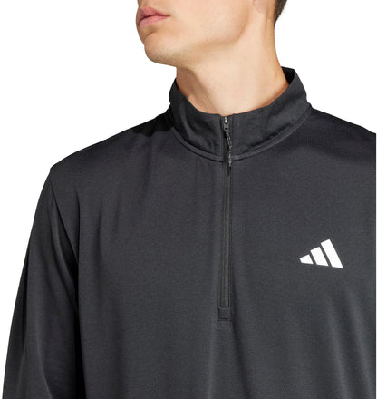 adidas Train Essentials Half Zip Long Sleeve Mens Training Top - Black