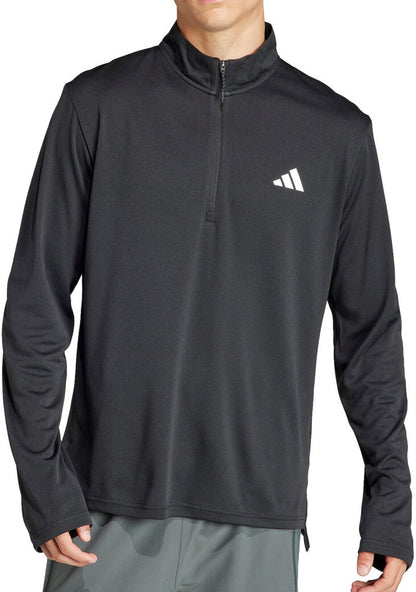adidas Train Essentials Half Zip Long Sleeve Mens Training Top - Black