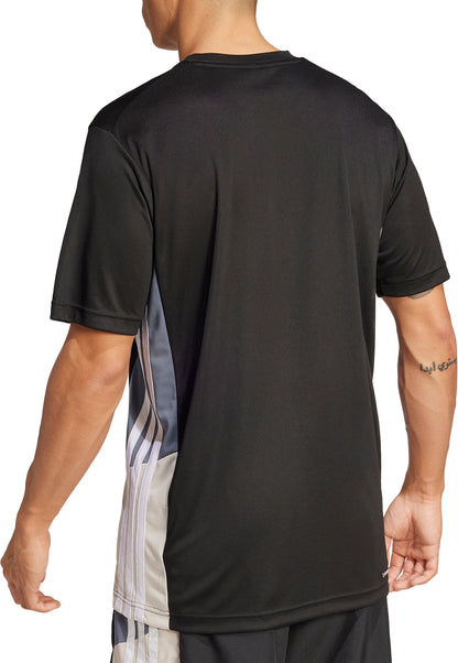 adidas Train Essentials ColourBlock Short Sleeve Mens Training Top - Black