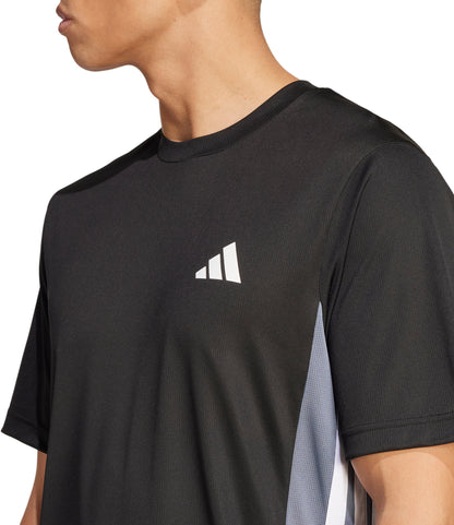 adidas Train Essentials ColourBlock Short Sleeve Mens Training Top - Black