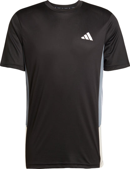 adidas Train Essentials ColourBlock Short Sleeve Mens Training Top - Black
